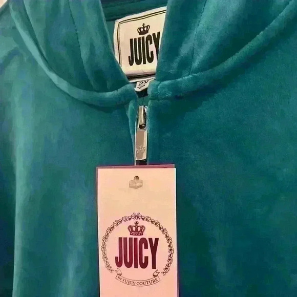 Juicy Couture Womens Plus Hoodie w Mid Rise Velour Pant Set NWT Y2K style 2X - Picture 8 of 14